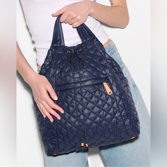 MZ Wallace Metro Convertible Backpack Navy - Picture 1 of 14
